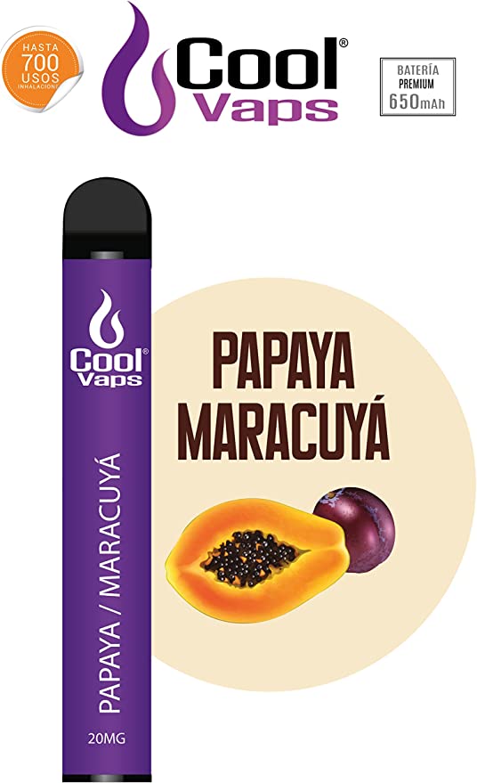 Vaper cool vaps desechable 700 caladas sabor papaya /maracuyá