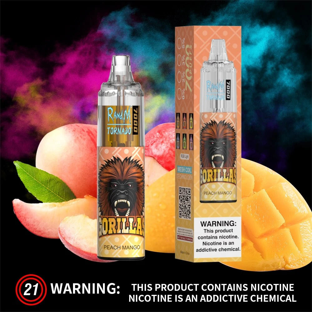 Vaper RandM desechable 7000 caladas sabor MANGO/MELOCOTÓN